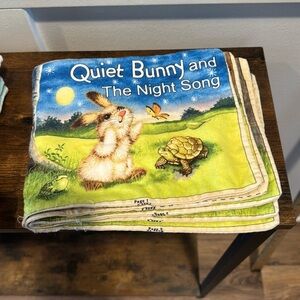 QUIET BUNNY and the Night Song, Handmade Cloth Book, Soft Book